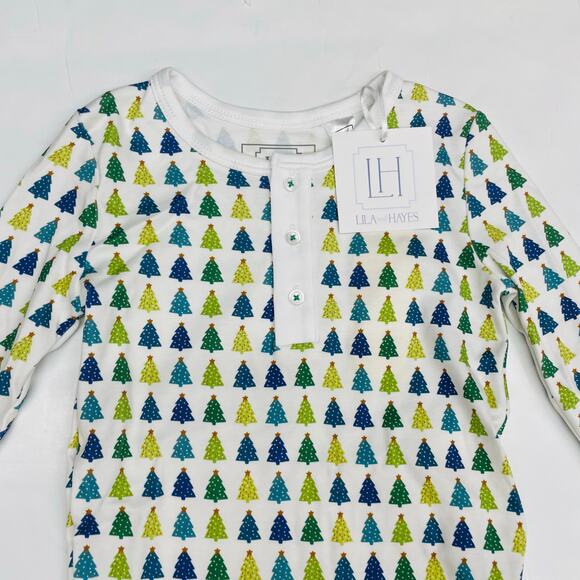 NWT Lila & Hayes Size 3T Jack PJs in Christmas Tree - Picture 3 of 4